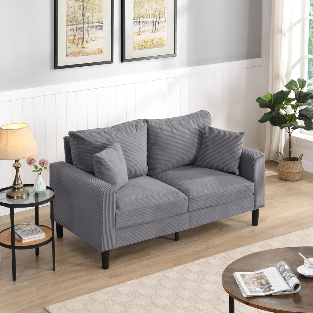 Light Gray Upholstered Loveseat Sofa X680