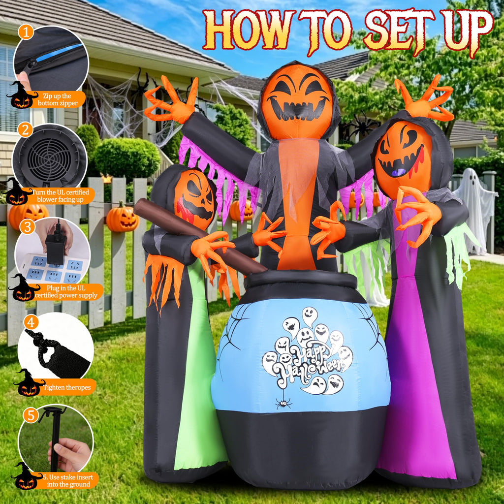 8FT Halloween Inflatable with Light Yard Decor B561136