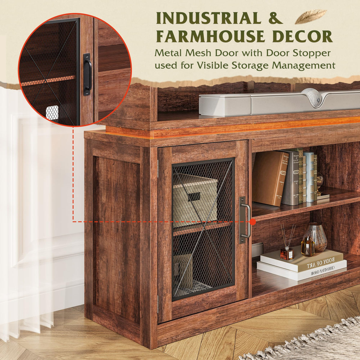 Brown TV Stand with LED I6145