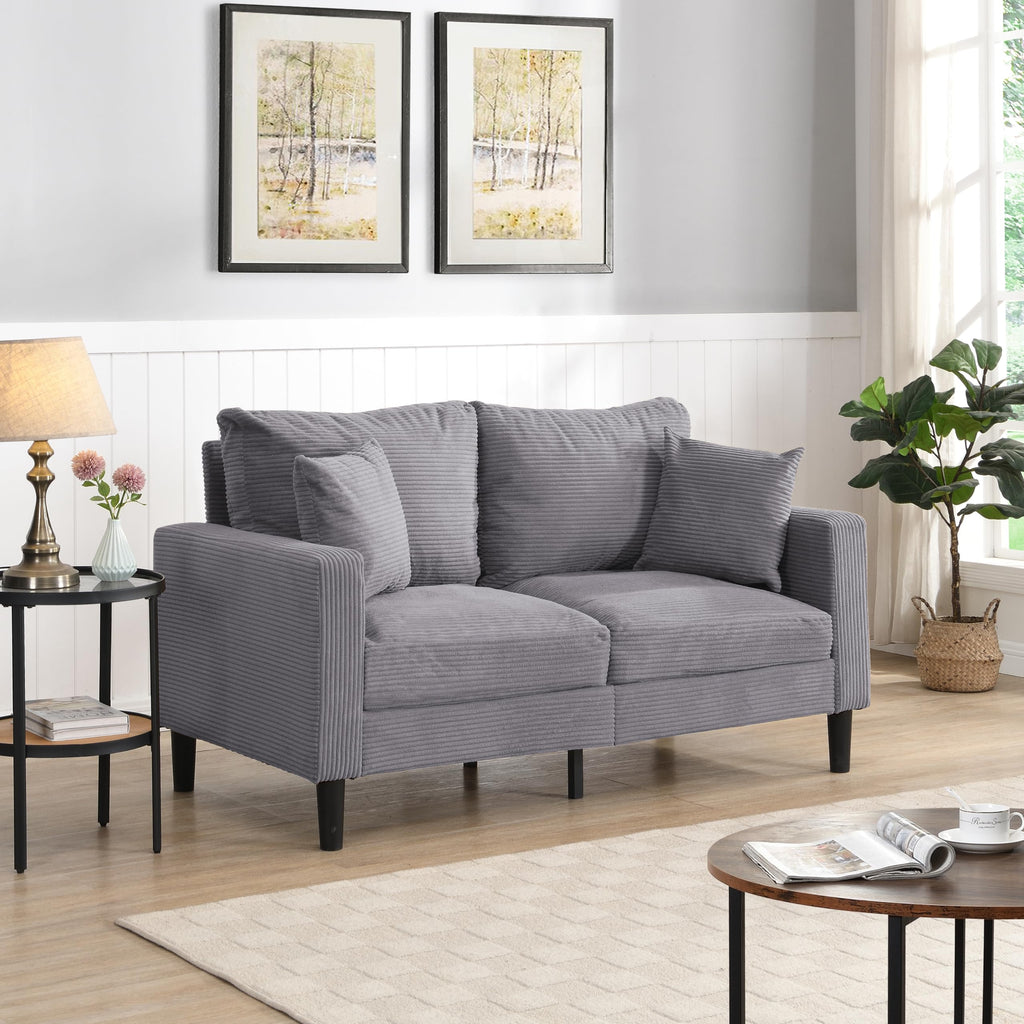Light Gray Upholstered Loveseat Sofa X680
