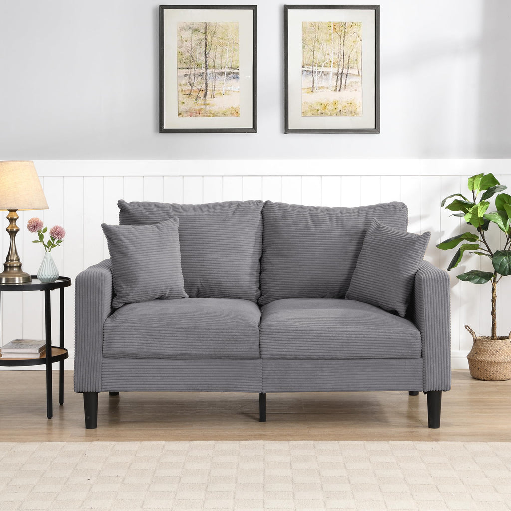 Light Gray Upholstered Loveseat Sofa X680