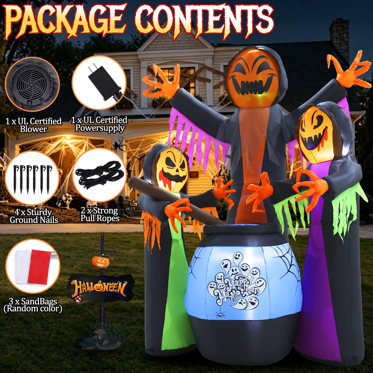 8FT Halloween Inflatable with Light Yard Decor B561136
